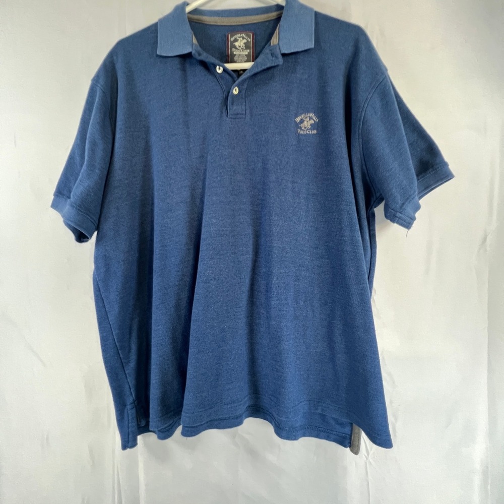 Beverly Hills‎ Polo Club Mens XL Blue Short Sleeve Modern Fit Polo Shirt 294